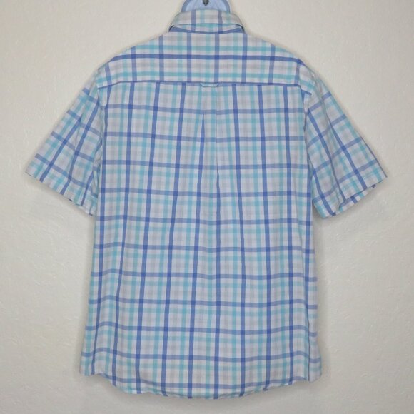 Chaps* Men's Short Sleeve‎ Button Down Curved Hem Chest Pocket Shirt~ Size XL - Picture 2 of 12
